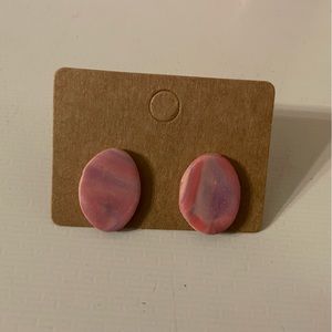 Pink and purple swirl stud earrings